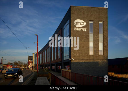 Tameside, GMPF HQ - Greater Manchester Pensionsfonds - Scots Guards Tony Downes Haus, 5 Manchester Road, Droylsden Stockfoto