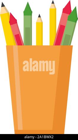 Bleistifte, Illustration, Vektor auf weißem Hintergrund. Stock Vektor