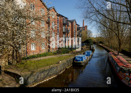 Tameside Apartments, Portland Basin Ashton-under-Lyne, Dukinfield Kreuzung Peak Wald Canal, Ashton Canal, Huddersfield schmalen Kanal Stockfoto