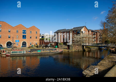 Tameside, Portland Basin Museum restauriert Lager Ashton-under-Lyne, Dukinfield Kreuzung Peak Wald Canal, Ashton Canal, Huddersfield schmalen Kanal Stockfoto