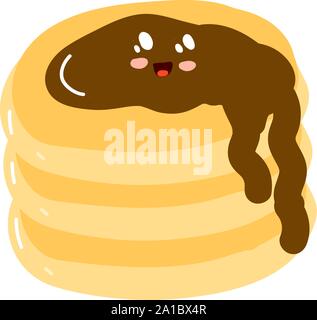 Süße Pfannkuchen, Illustration, Vektor auf weißem Hintergrund. Stock Vektor