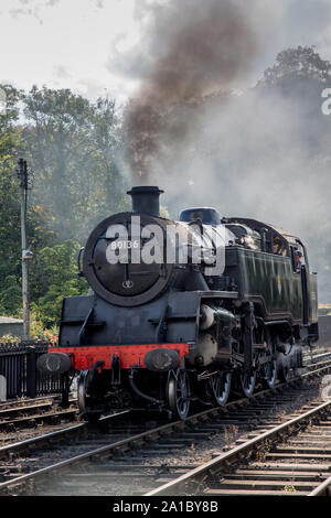 British Railways Standard-Lokomotive der Baureihe 4 80136 auf der North Yorks Moors Railway Stockfoto