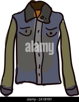 Jean Jacket, Illustration, Vektor auf weißem Hintergrund. Stock Vektor