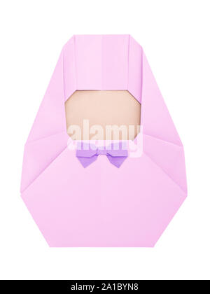 Origami Neugeborenen in rosa Swaddle Stockfoto