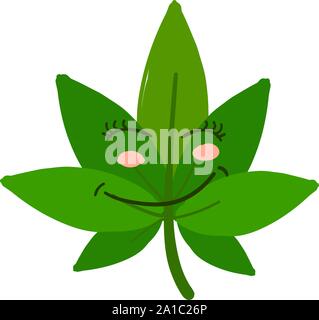 Gerne Marihuana, Illustration, Vektor auf weißem Hintergrund. Stock Vektor