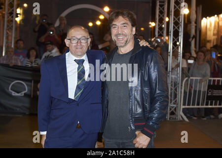 September 25, 2019, Madrid, Madrid, Spanien: Javier Bardem kommt an Maria Cristina Hotel während 67th San Sebastian Film Festival am 25. September 2019 in San Sebastian, Spanien (Bild: © Jack Abuin/ZUMA Draht) Stockfoto