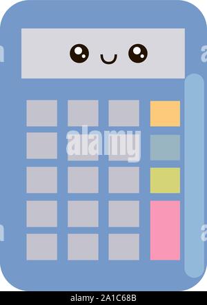 Cute Taschenrechner, Illustration, Vektor auf weißem Hintergrund. Stock Vektor