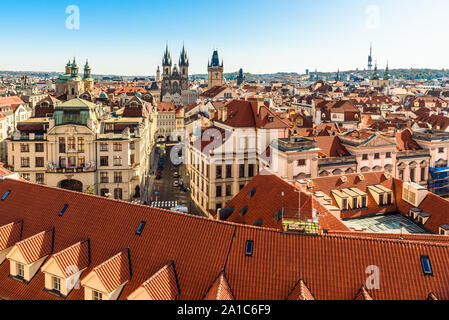 Prag, Tschechische Republik skyline Panorama. Stockfoto