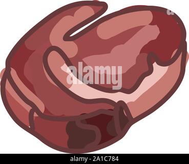 Steak Knochen, Illustration, Vektor auf weißem Hintergrund. Stock Vektor