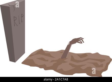 Grab, Illustration, Vektor auf weißem Hintergrund. Stock Vektor