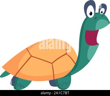 Turtle, Illustration, Vektor auf weißem Hintergrund. Stock Vektor