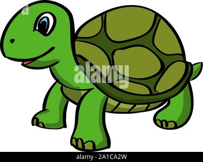 Turtle, Illustration, Vektor auf weißem Hintergrund. Stock Vektor