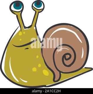 Happy snail, Illustration, Vektor auf weißem Hintergrund. Stock Vektor