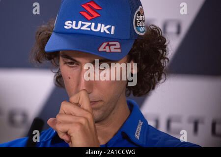 Misano Adriatico, Italien. 12 Sep, 2019. Alex Rins, Spanischer Reiter Nummer 42 für Suzuki Team in der MotoGP (Foto von Lorenzo Di Cola/Pacific Press) Quelle: Pacific Press Agency/Alamy leben Nachrichten Stockfoto