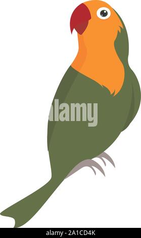 Green Parrot, Illustration, Vektor auf weißem Hintergrund. Stock Vektor
