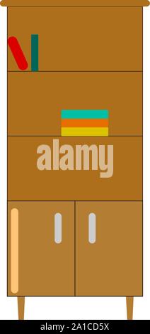 Braun Regal, Illustration, Vektor auf weißem Hintergrund. Stock Vektor