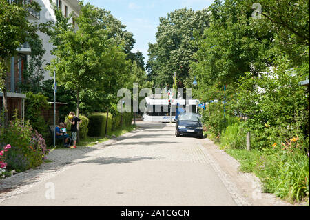 Freiburg im Breisgau, autofreie Siedlung Vauban, Freiburg im Breisgau, autofreien Stadtteil Vauban Stockfoto