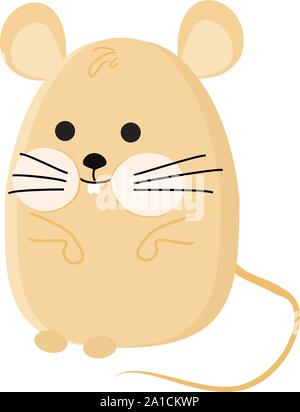 Fett Maus, Illustration, Vektor auf weißem Hintergrund. Stock Vektor