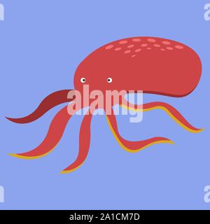 Octopus, Illustration, Vektor auf weißem Hintergrund. Stock Vektor