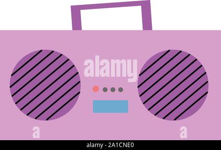 Rosa Radio, Illustration, Vektor auf weißem Hintergrund. Stock Vektor
