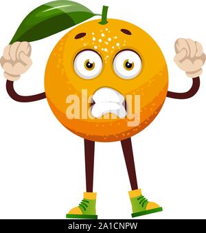 Orange, Illustration, Vektor auf weißem Hintergrund aufgebracht. Stock Vektor