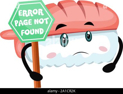 Sushi mit Fehler 404, Illustration, Vektor auf weißem Hintergrund. Stock Vektor
