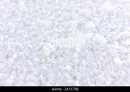 Makro Nahaufnahme Blick auf Textur der Bonneville Salt Flats mit nassen Salz auf dem Boden abstrakt Stockfoto