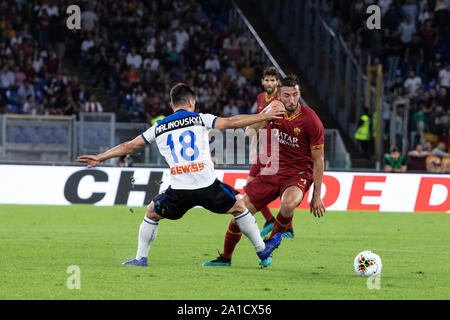 Rom, Italien. 25 Sep, 2019. Bryan Cristante der AS Roma in Aktion während der Serie ein Match zwischen AS Roma und Atalanta im Olympiastadion. (Endstand: 0:2 Atalanta) Credit: SOPA Images Limited/Alamy Live Nachrichten gesehen Stockfoto