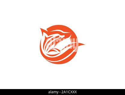 Stand fox Suchen Logo extrahiert, Kreis Fox Logo Vektor für Unternehmen, Kreis fox extrahiert Suchen Logo, Fox Logo Design. Vector Illustration. Stock Vektor
