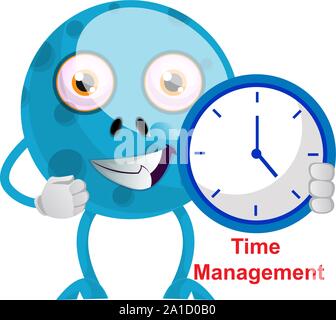 Blaue Monster mit blauen, Illustration, Vektor auf weißem Hintergrund. Stock Vektor