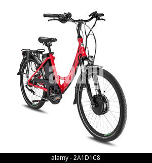 Produkt Stil e-bikes vor weißem Hintergrund. Stockfoto
