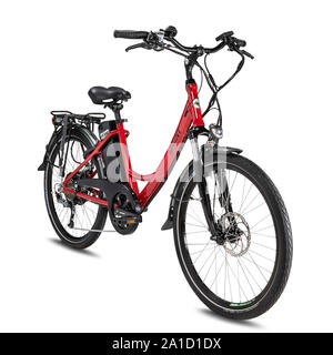 Produkt Stil e-bikes vor weißem Hintergrund. Stockfoto