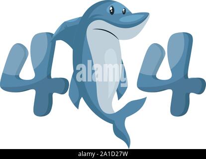 Shark 404, Illustration, Vektor auf weißem Hintergrund. Stock Vektor