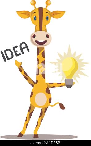 Giraffe in Idee, Illustration, Vektor auf weißem Hintergrund. Stock Vektor