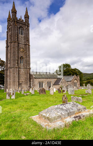 Pfarrkirche in Widecombe im Moor, Dartmoor, Devon Stockfoto