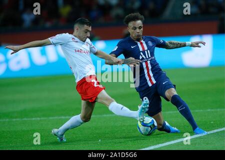 Französische Ligue 1 Fussball, PSG v Reims, Parc des Princes, Paris, Frankreich. 25 Sep, 2019. Layvin Kurzawa, 644/cordon Credit: CORDON PRESSE/Alamy leben Nachrichten Stockfoto