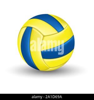 Wasserball Ball mit blauen und gelben Streifen Stock Vektor