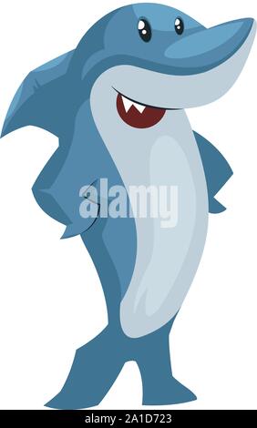 Shark ist ok, Illustration, Vektor auf weißem Hintergrund. Stock Vektor