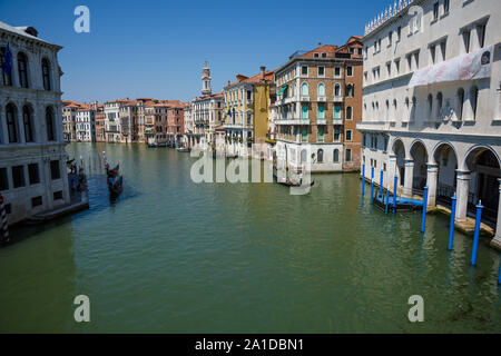 Venedig, Blick von der Rialtobrücke auf den Canale Grande - Venedig, Blick von der Rialtobrücke auf Kanäle Grande Stockfoto