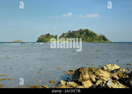 Blick auf den Strand von Kalipur der Andamanen und Nikobaren Inseln, Indien Stockfoto