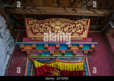 Thini Gompa Kloster in einem kleinen Dorf in der Nähe von Thini Jomsom, Mustang, Nepal Stockfoto