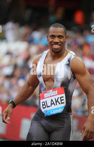 Yohan Blake von Jamaika in den mens 100 Meter an der 2019. Jahrestag Spiele, London Stockfoto