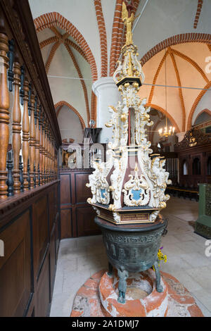 Taufbecken, St. Jacobi Kirche, Lüdingworth, Cuxhaven, Deutschland; Europa Stockfoto