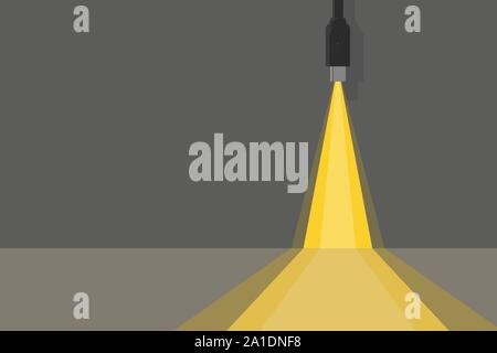 Lichtstrahl von einem USB-C Typ Kabel mit Kopie Raum Stock Vektor