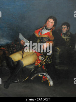 Manuel de Godoy y Alvarez de FarIa (1767-1851). Spanische Politiker. Erste Staatssekretär. Manuel de Godoy, Fürst des Friedens, 1801. Detail. Von Francisco de Goya y Lucientes (1746-1828). San Fernando Königliche Akademie der Schönen Künste in Madrid. Spanien. Stockfoto