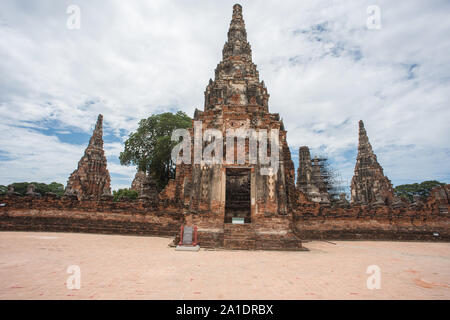 Wat Chai Watthanaram Tempel, antike Pagode in Ayutthaya Thailand Stockfoto