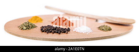 Konzept Koch als Künstler, Maler Palette mit farbenfrohen Kräuter und Gewürze, Panorama Stockfoto