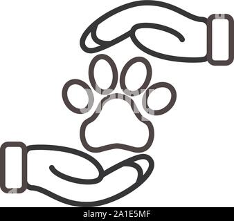 Animal Care Symbol. Konzept für das Gesundheitswesen Medizin und Pet Care. Umrisse und Schwarz Haustier. Haustiere Symbol, Symbol und Abzeichen. Einfachen Vektor illustra Stock Vektor