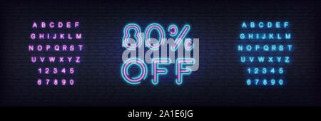 Verkauf neon Vorlage. Neon Verkauf Angebot Vorlage Stock Vektor
