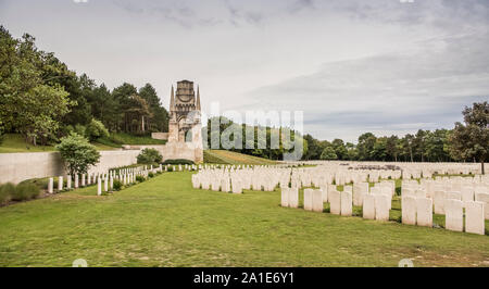 Etaples Ersten Weltkrieg Soldatenfriedhof in Etaples auf der nördlichen französischen Küste, der größten britischen Friedhof in Frankreich mit über 11.000 Bestattungen Stockfoto